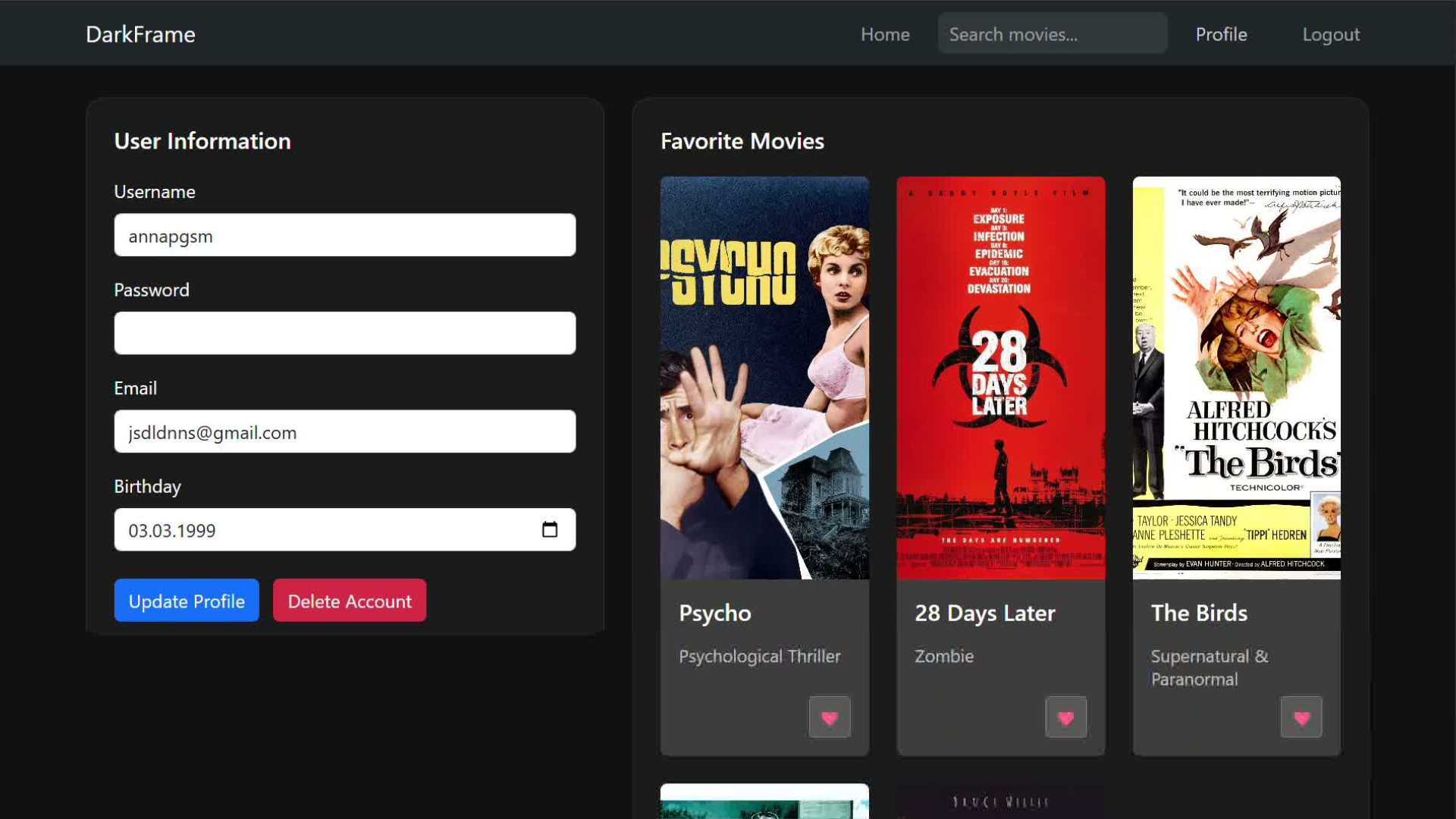 DarkFrame Profile View