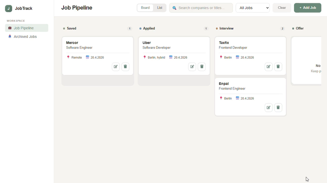 Thumbnail of Job Tracker overview