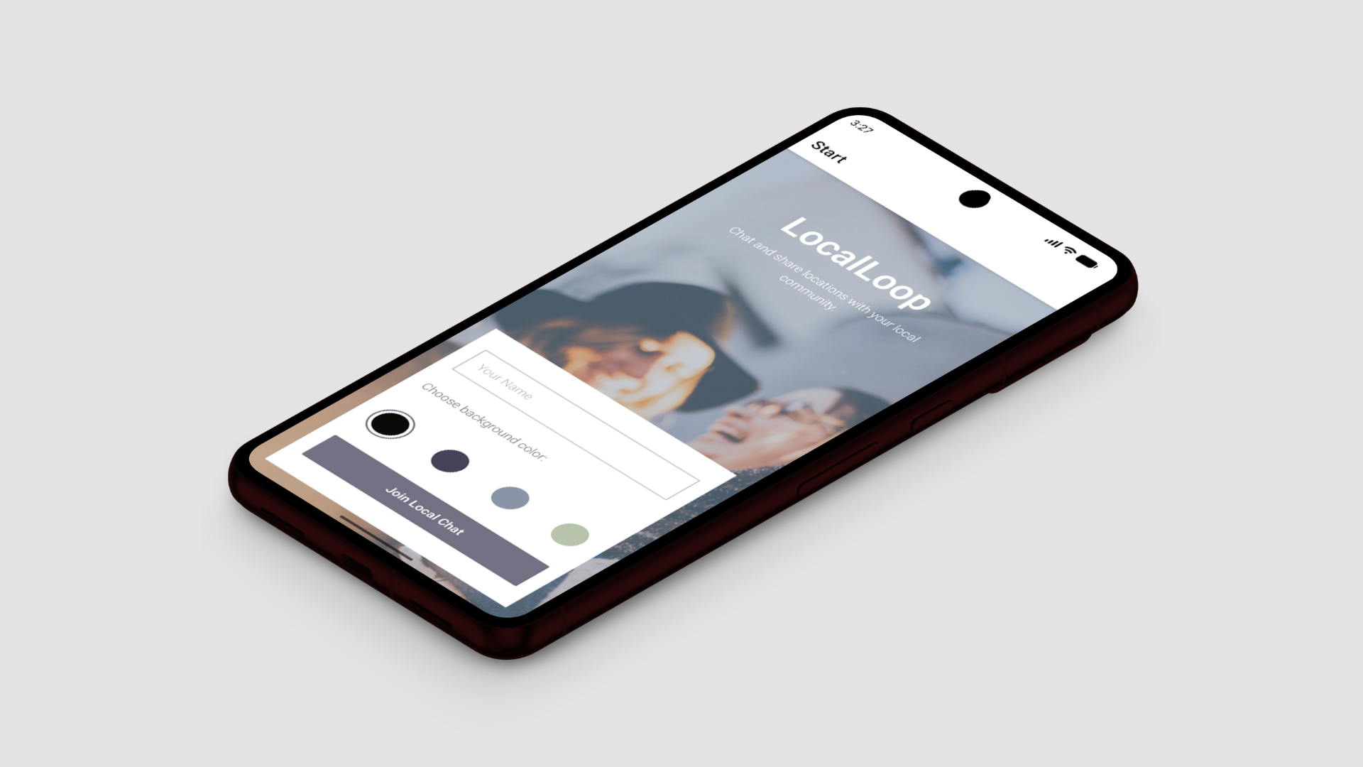 Screenshot of the LocalLoop mobile application
