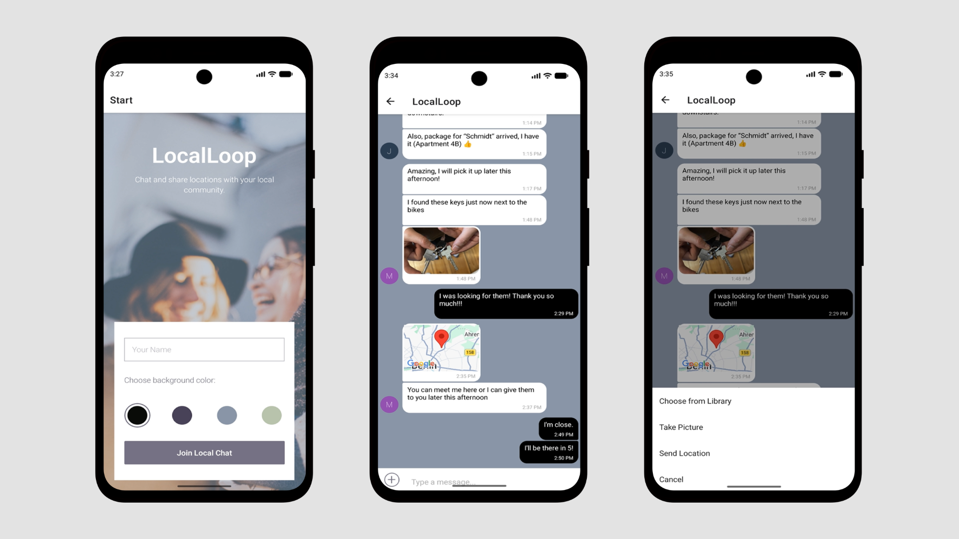 Local Loop chat app preview